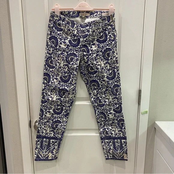Tory Burch Izzy Printed Crop Skinny Jeans - Picture 7 of 7